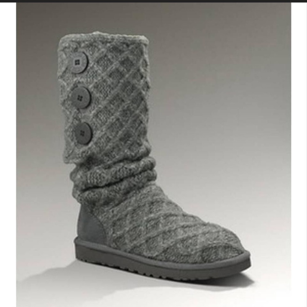 UGG 🩶 Australia Gray woven knit boots